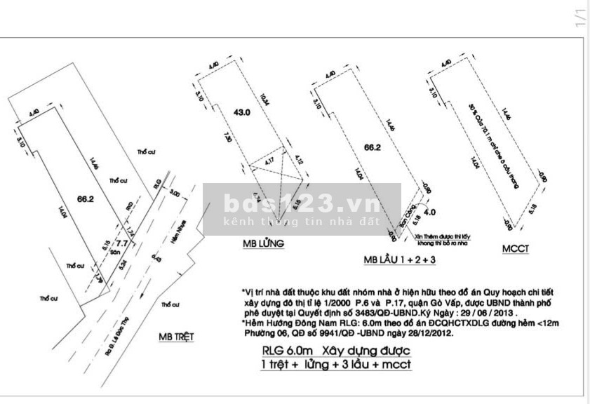 GÒ VẤP, BÁN LÔ ĐẤT NGAY CÔNG VIÊN NGUYỄN VĂN LƯỢNG DT 4.2x18m