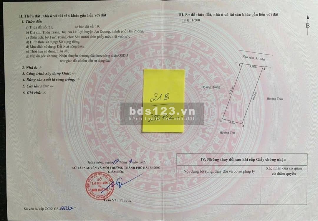 Bán nhà 1 tầng Tràng Duệ An Dương Hải Phòng