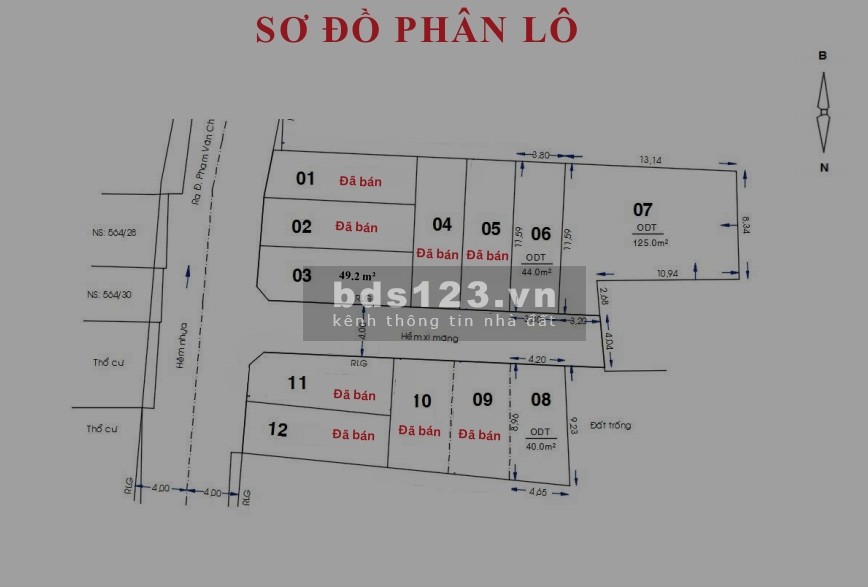 GÒ VẤP, BÁN ĐẤT PHẠM VĂN CHIÊU, KHU ĐỒNG BỘ PHÂN LÔ