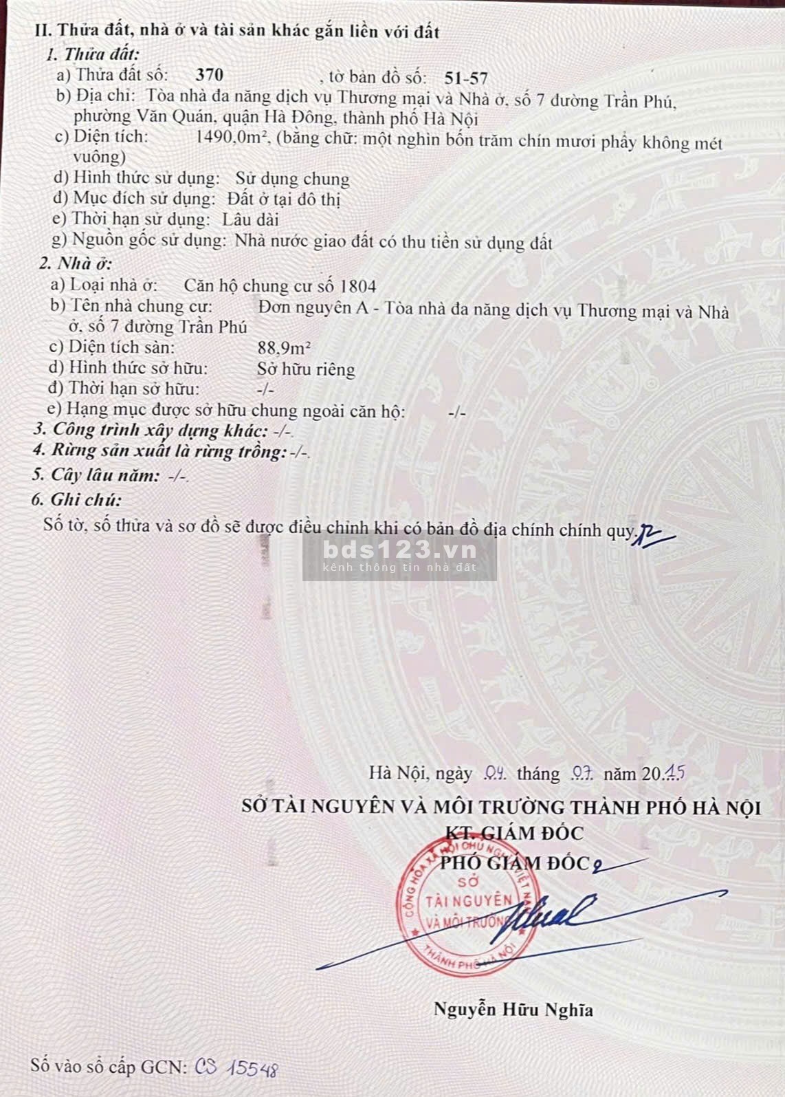 Bán căn chung cư đẹp ở luôn * Chung cư 197 Trần Phú – Hà…