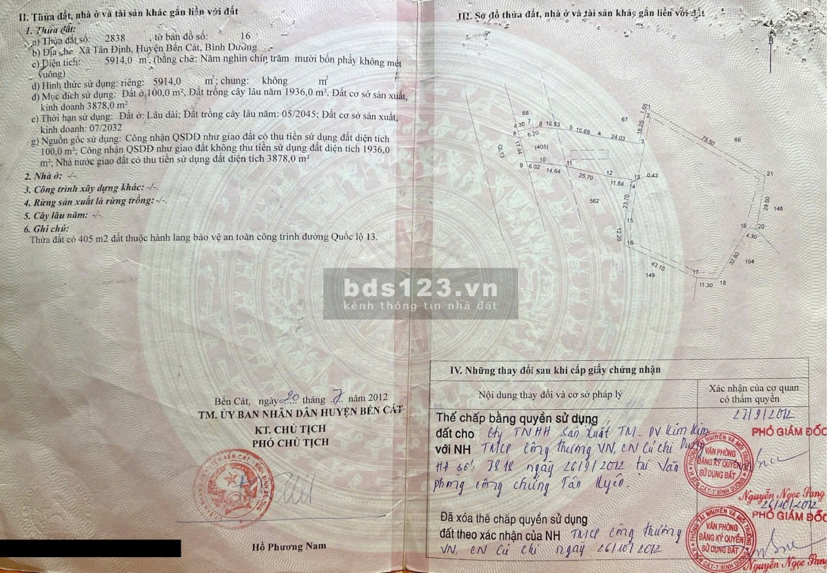 ĐẤT MẶT TIỀN QUỐC LỘ 13, PHÙ HỢP XÂY DỰNG KHO XƯỞNG.