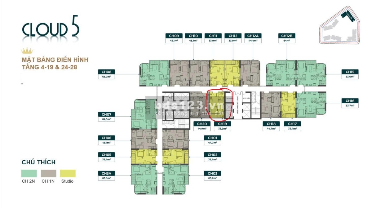Căn studio cao cấp – Trung tâm ngã 6 TP. Bắc Giang