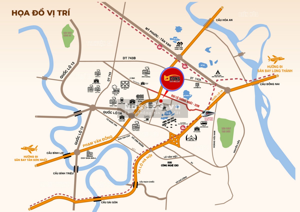 Bán nhà mặt phố Bcons 4 tầng 243.2 m2, Phường Đông Hòa, Dĩ…