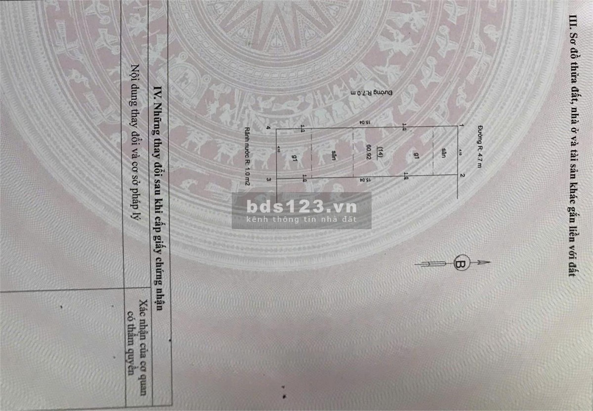 Chủ cần tiền bán nhanh lô đất 3 mặt thoáng