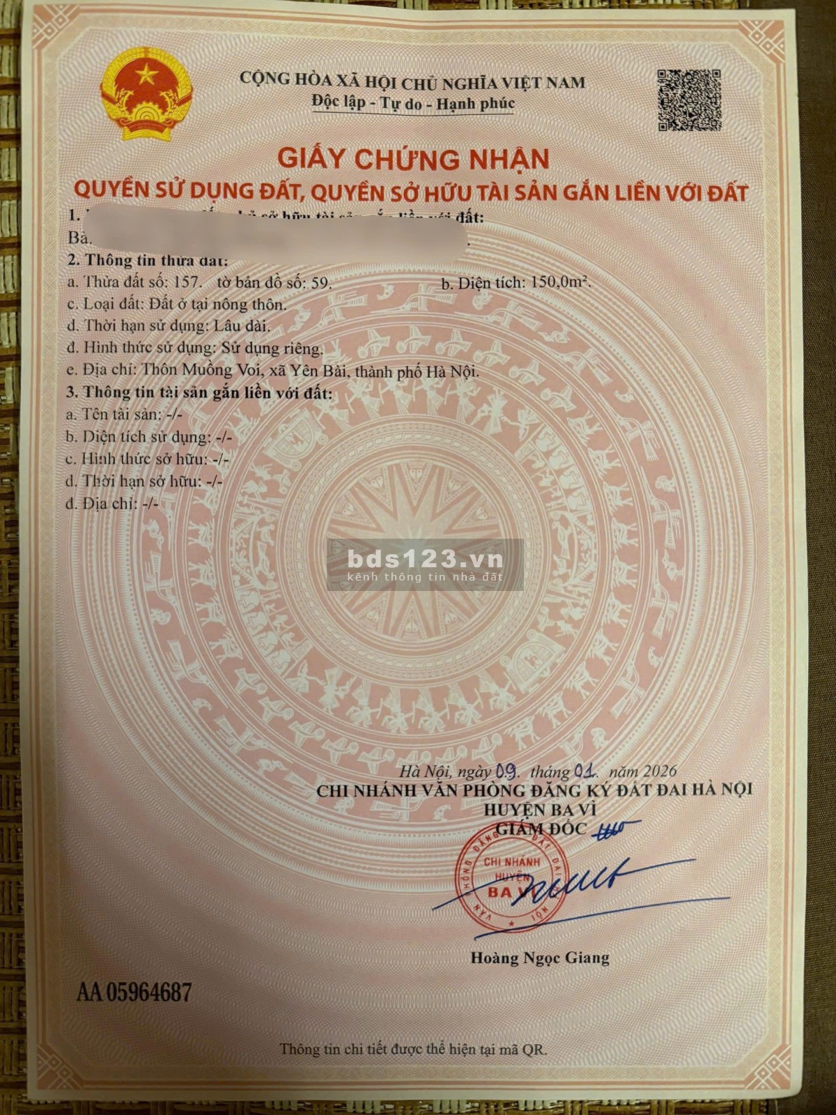 Đất siêu đẹp giá rẻ tại Vân Hoà, Ba Vì, Hà Nội