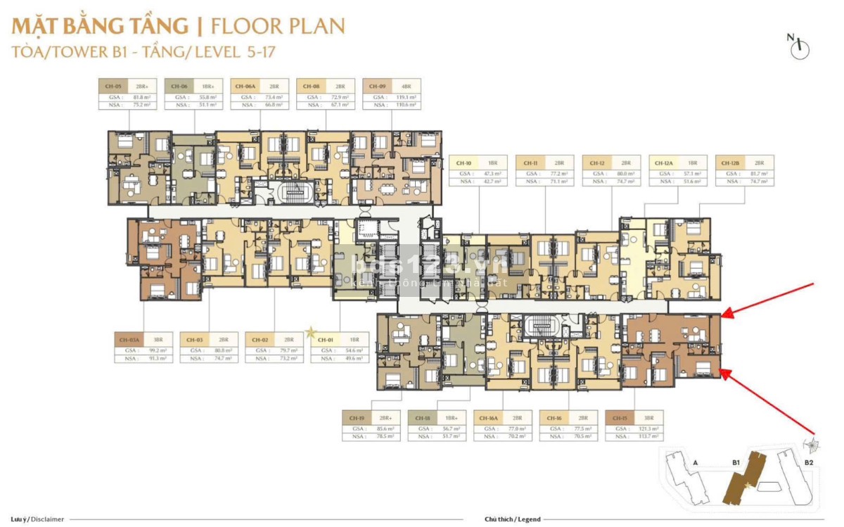 Căn Hộ 3 Phòng Ngủ 121, Hướng Đông Nam, View Kênh Đào Nhạc…