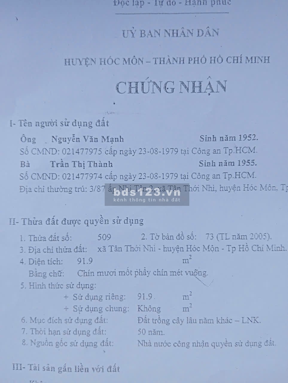 Bán nhà chính chủ ngay khu Đồng Diều Hóc Môn chỉ 946tr MT…