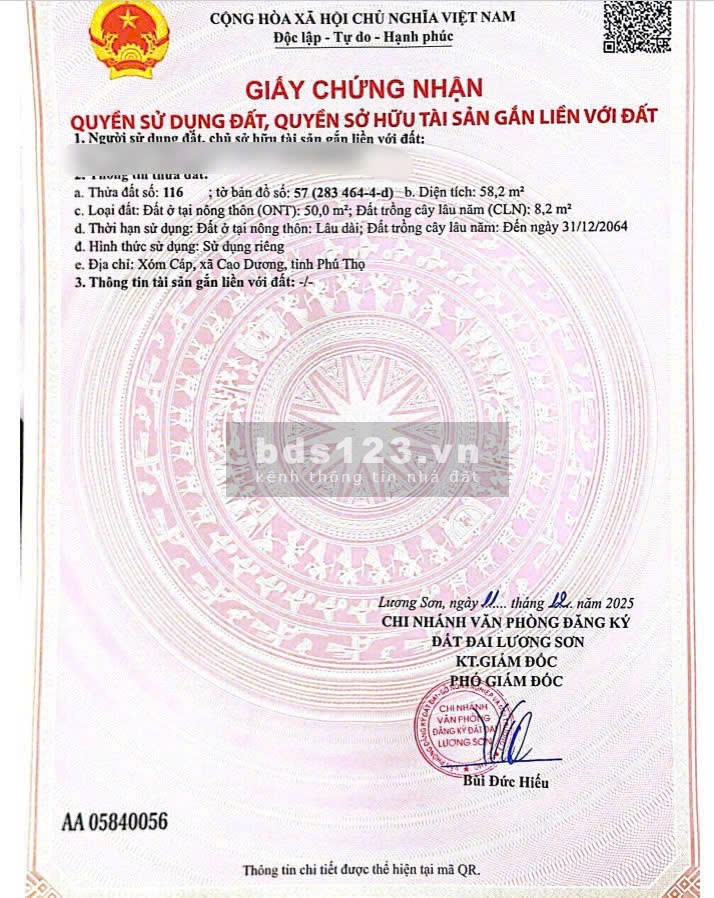 Đất sổ đỏ gần hà nội – cách mỹ đức khoảng 400m.