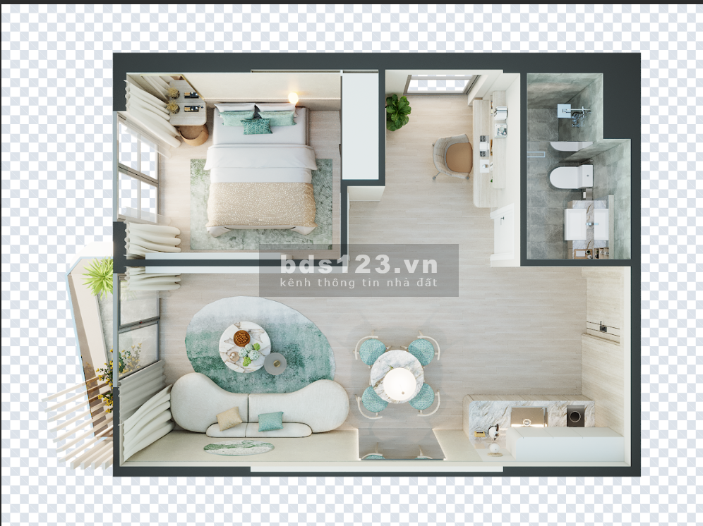 Căn hộ Meypearl Harmony Phú Quốc 1 ngủ+1, view ngoại khu hướng…