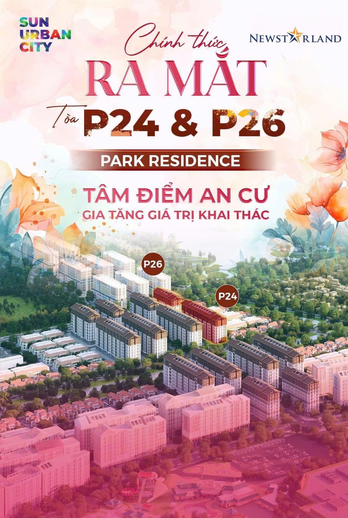 Chính thức mở bán tòa P24 & P26 – Park Residence Sun Urban City
