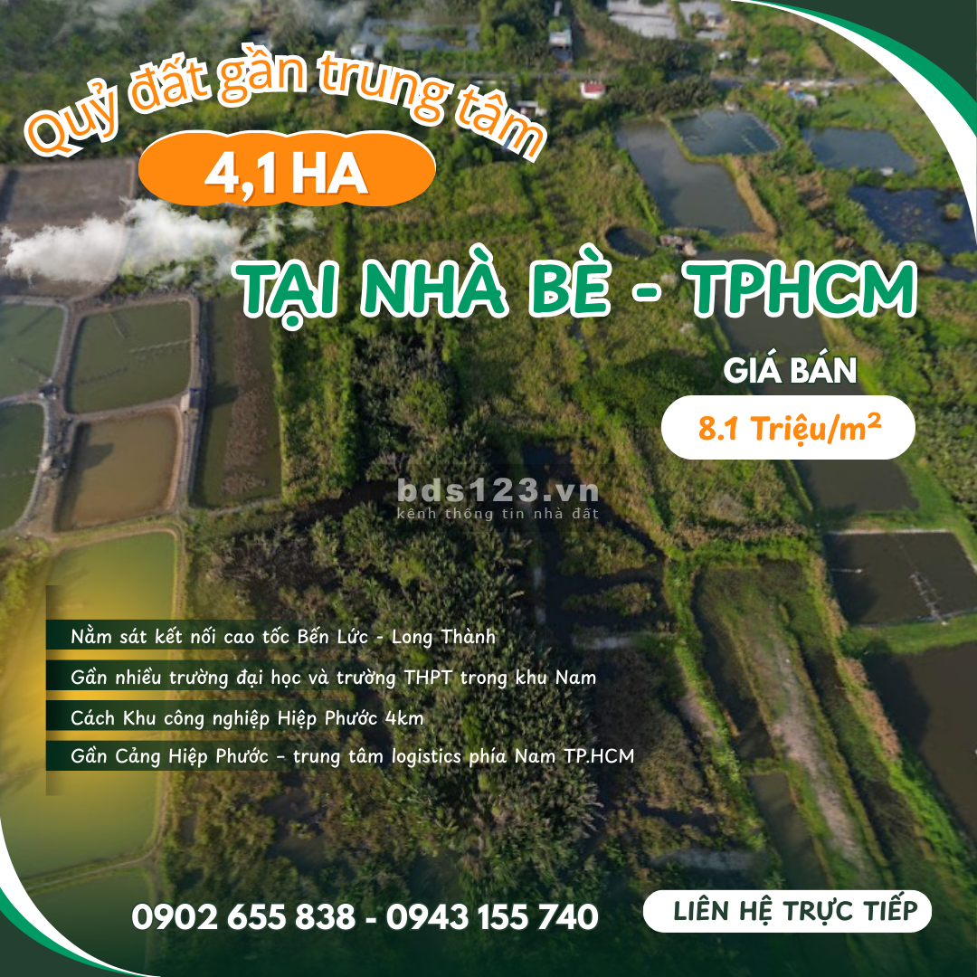 Cần sang nhượng quỹ đất 4.1ha phù hợp dự án khu chung cư,…