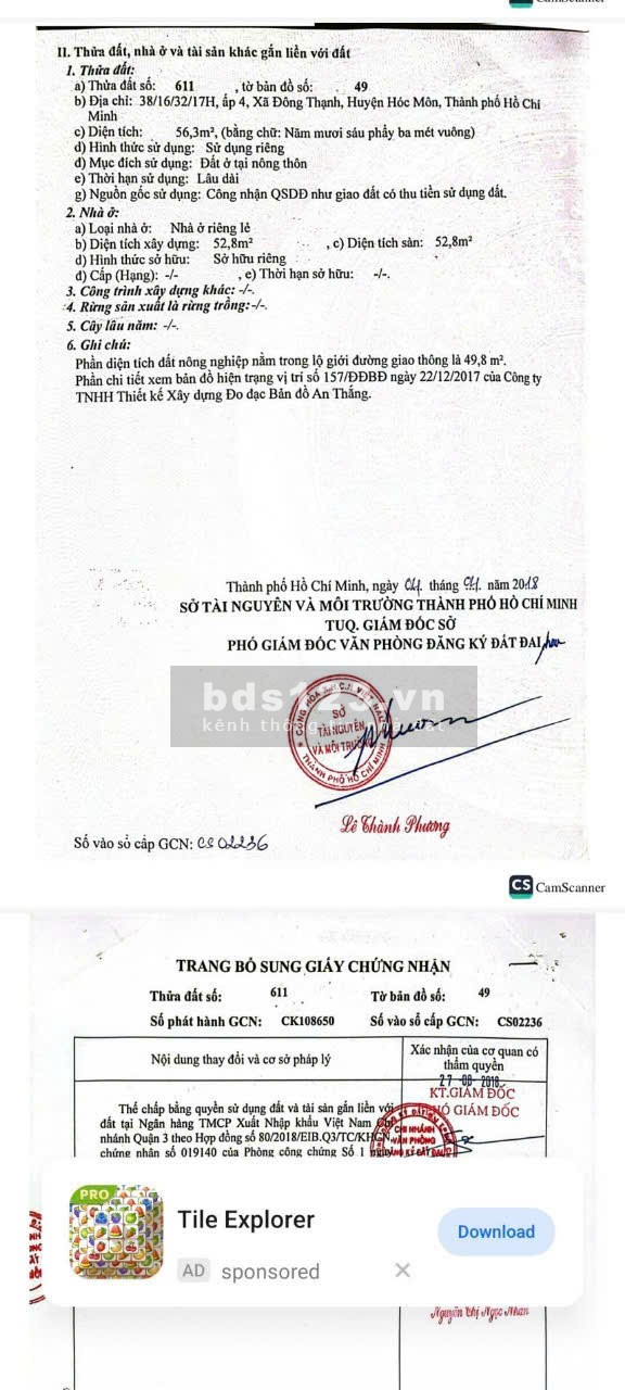 Bán nhà hẻm xe tải cách Bùi Công Trừng chỉ 200m Hóc Môn