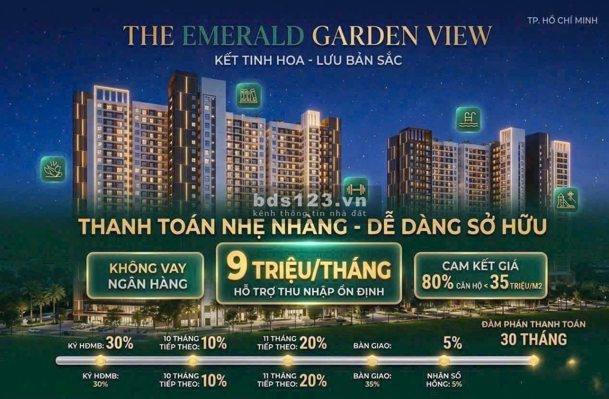 TP.HCM - Ngay QL13 – căn studio The Emerald Garden View – giá mềm…