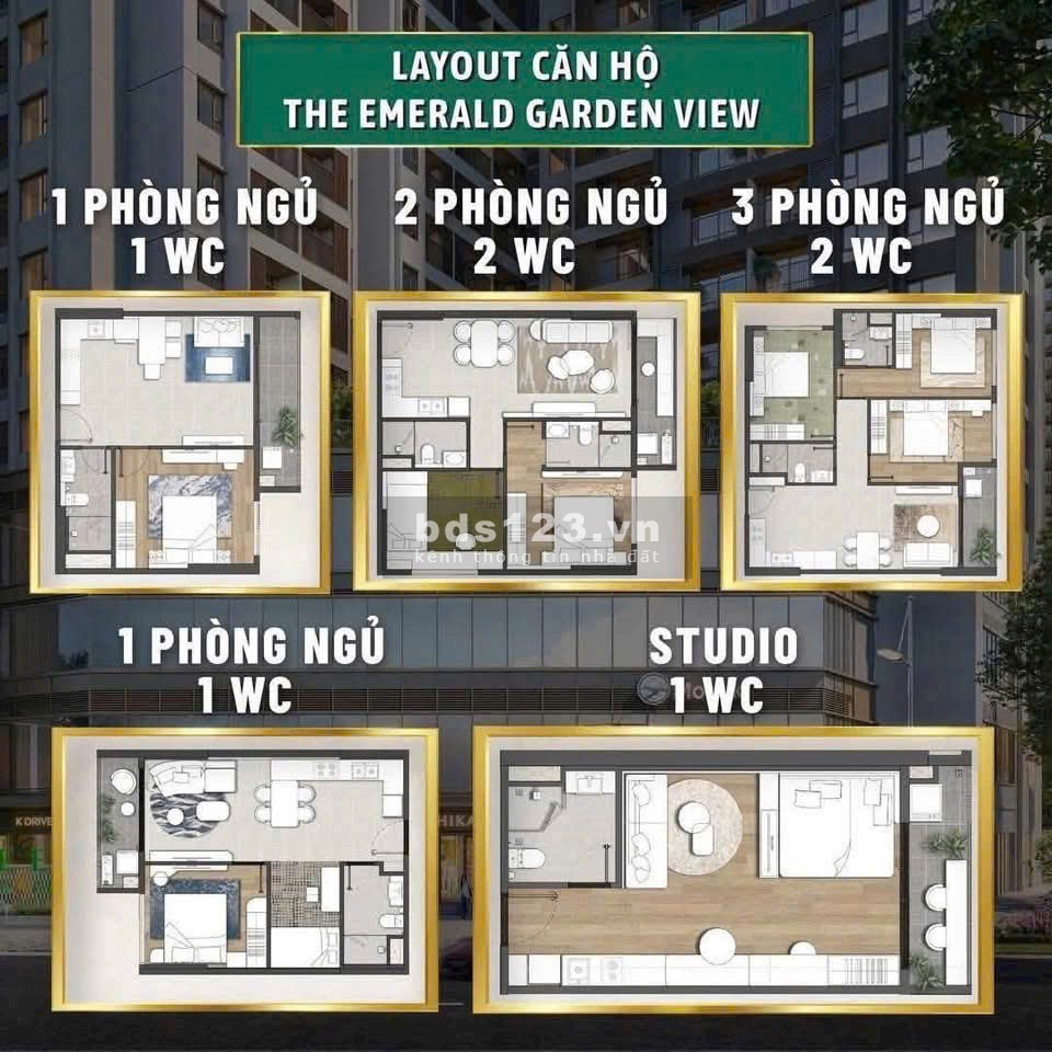 TP.HCM - Ngay QL13 – căn studio The Emerald Garden View – giá mềm…