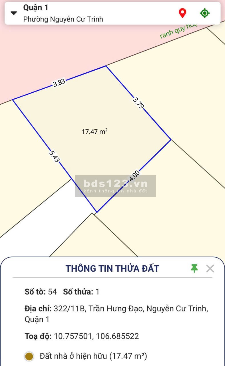 Bán nhà 1 trệt 1 lầu hẻm 322/ Trần Hưng Đạo P. Ng Cư Trinh Q1