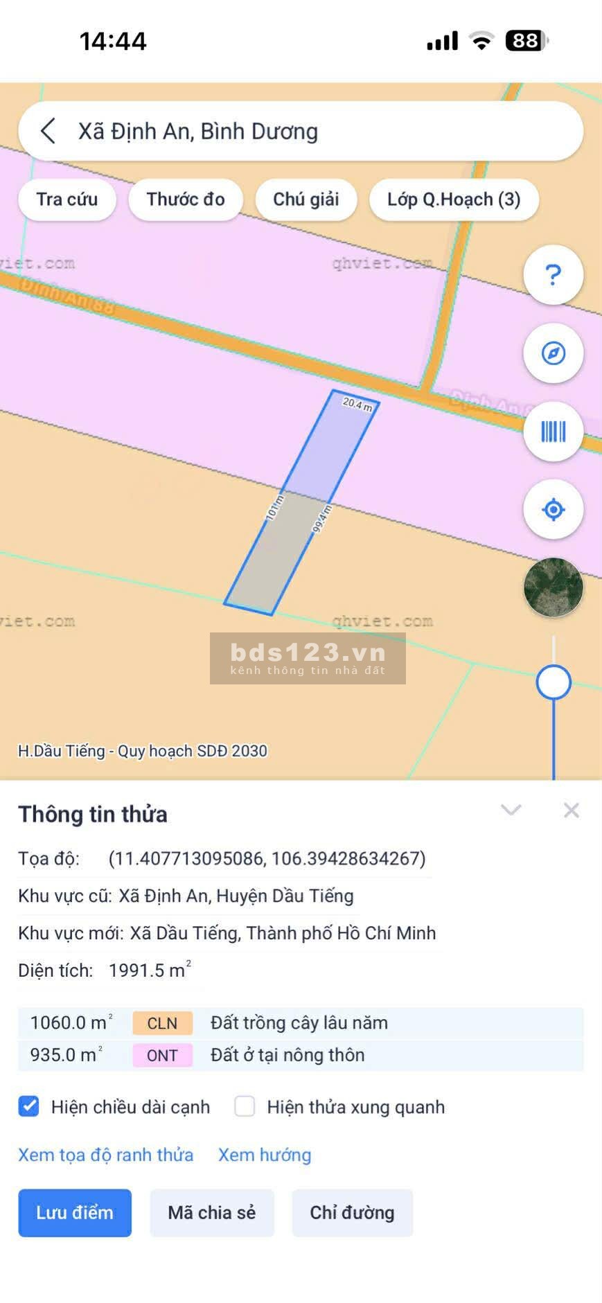 Thanh lý lô đất 2000m2 thổ cư DH 715, dân đông, giá 2 tỷ 450…