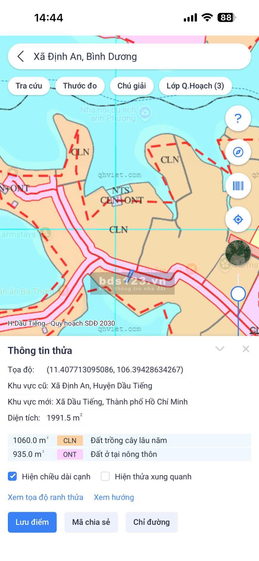 Thanh lý lô đất 2000m2 thổ cư DH 715, dân đông, giá 2 tỷ 450…