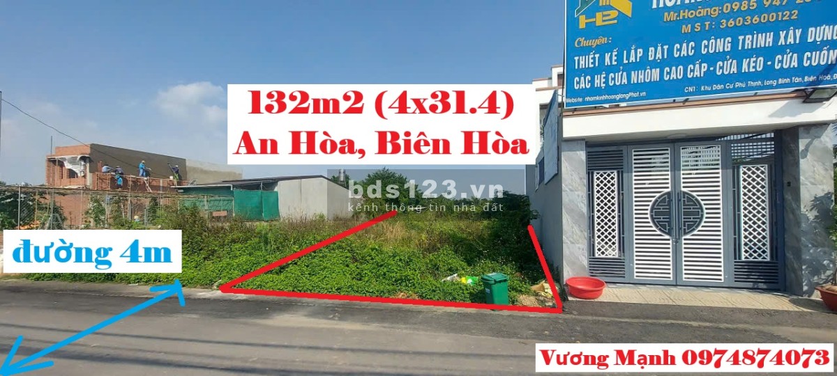 ĐẤT 132M², NGANG 4M, BIÊN HÒA, ĐỒNG NAI