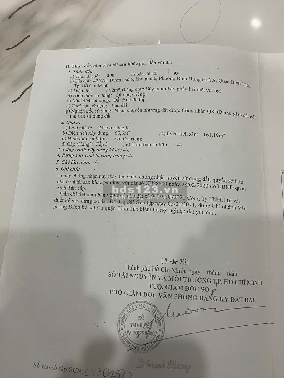 Bán nhà Đường Số 5 Bình Tân - 77,2m², 1 trệt 1 lửng, 1 lầu, 3PN