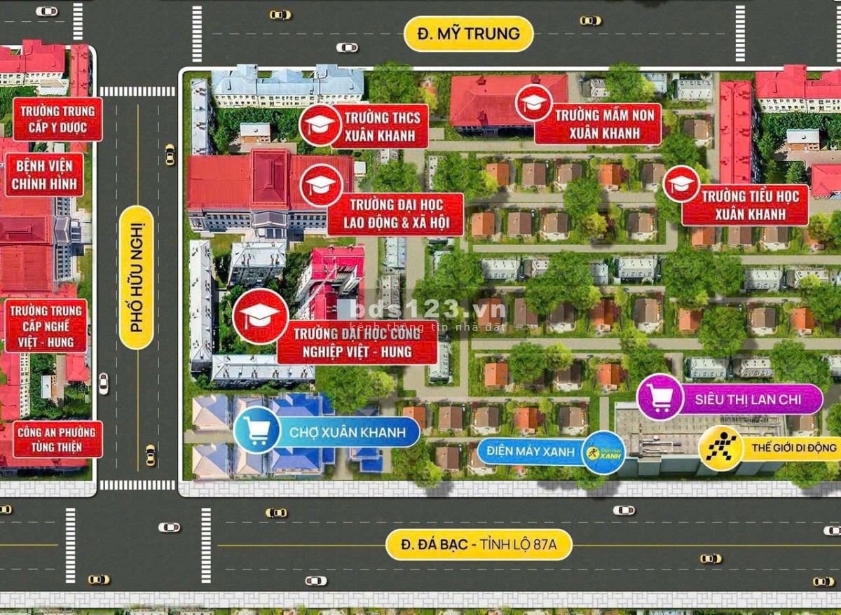 Thiếu tiền đầu tư em cần ra đi mảnh đất 65m, đất ở đô thị, ngay gần 2 trường Đại học Việt Hung, LĐXH