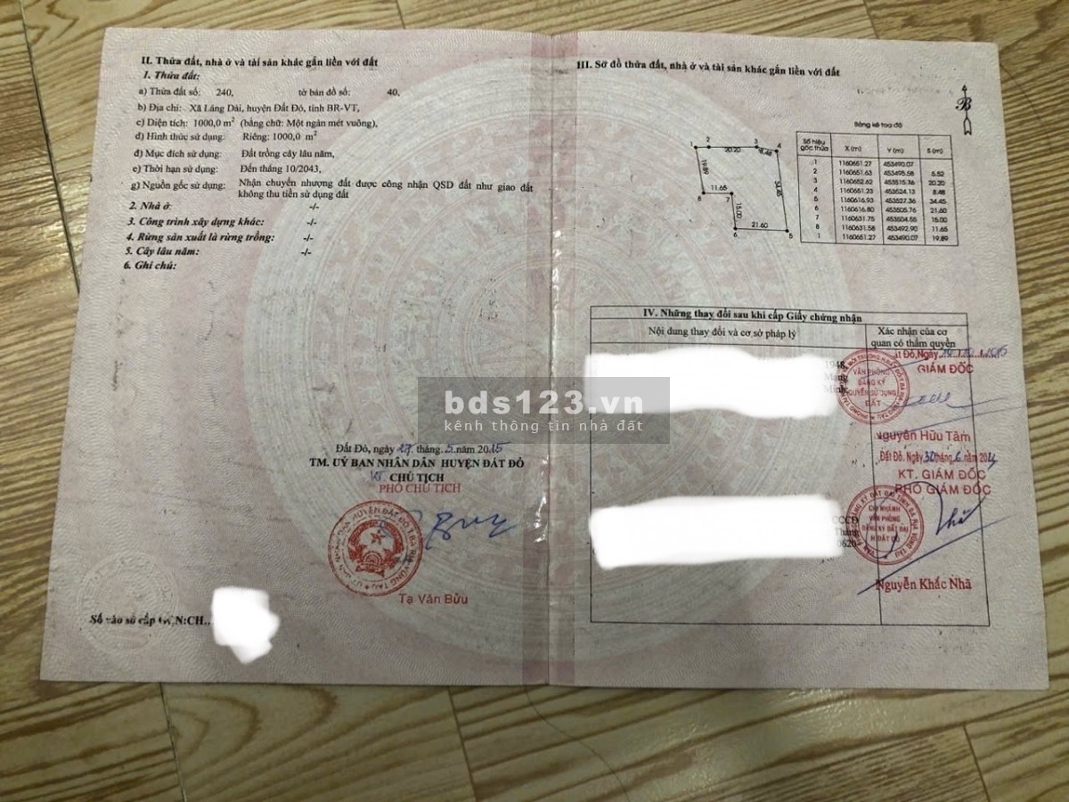 [CHÍNH CHỦ] Cần bán đất xã Láng Dài, Đất Đỏ, Bà Rịa -…