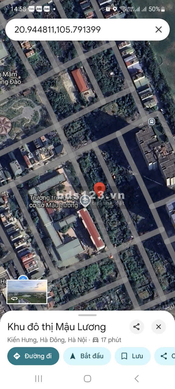 Chính chủ bán nhanh lô đất DV Mậu Lương, Đối diện trường…