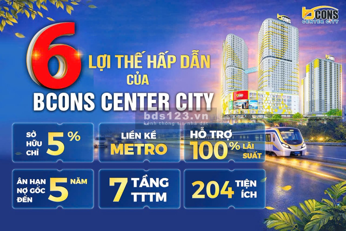 Thanh toán 150 triệu sở hữu căn hộ bcons, Nhận Ngay 2 chỉ vàng.