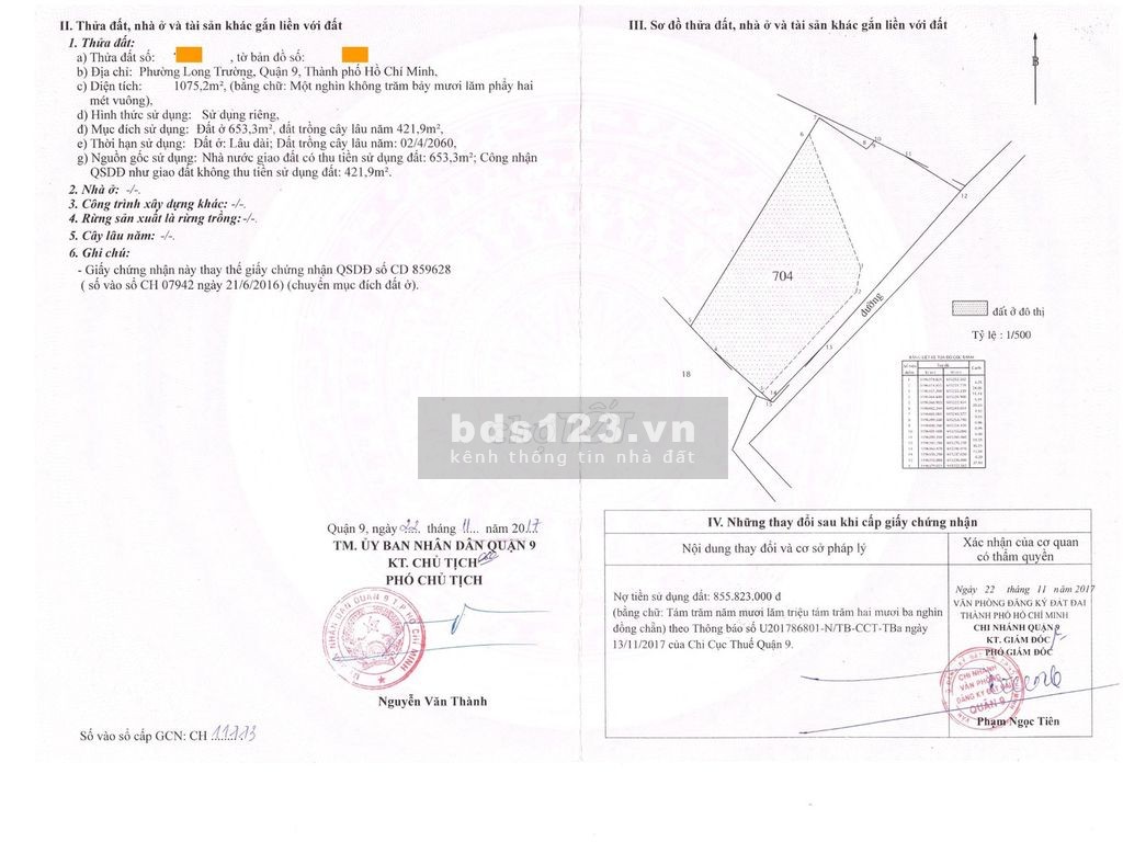 Bán lô 1075m2 tại 68 đường Võ Văn Hát, Q9, Tp.Thủ Đức, Tp.HCM