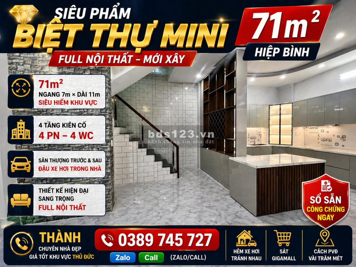  SIÊU PHẨM BIỆT THỰ MINI - 71m2 - Full nội thất, mới xây –…