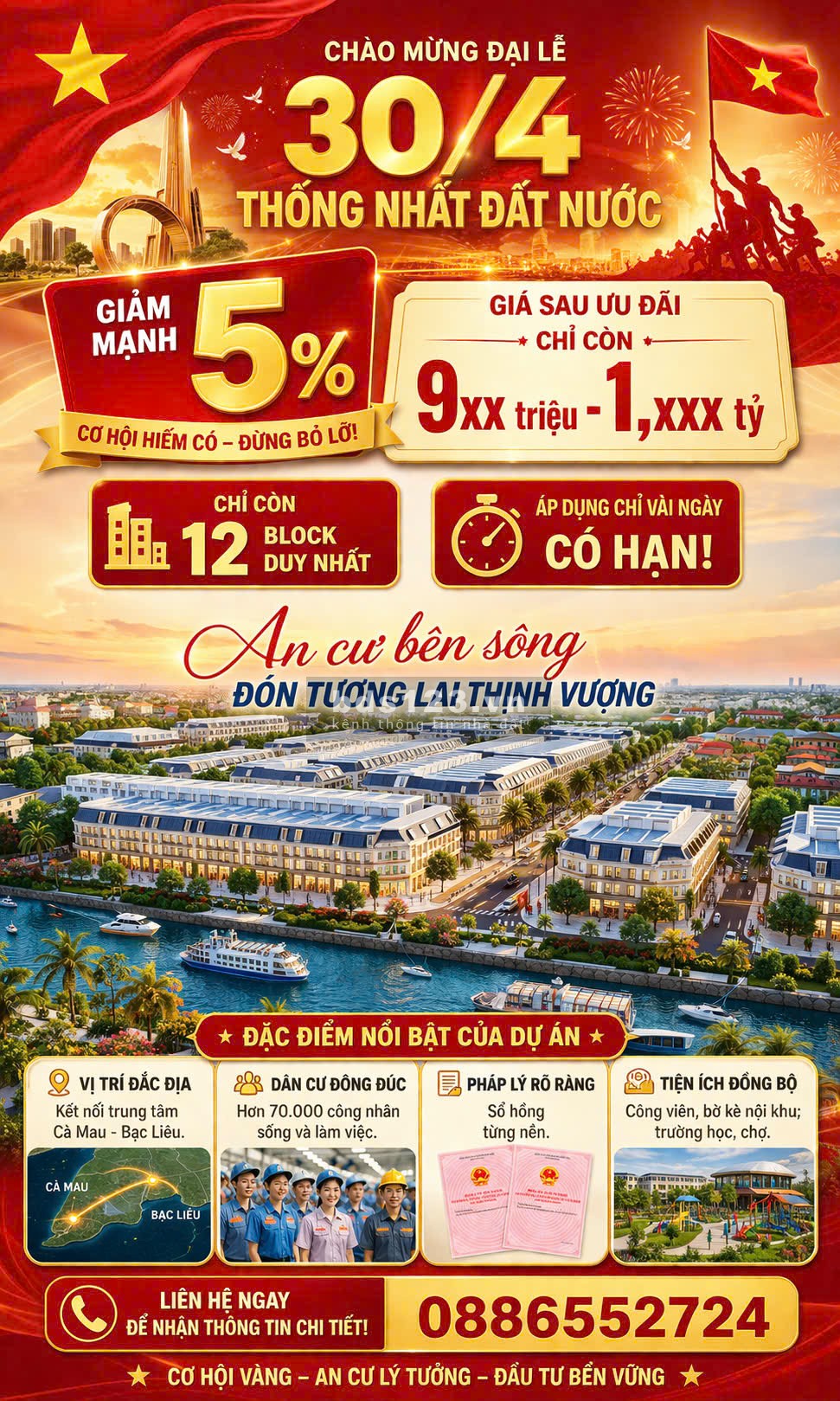 30/4 giảm sâu hơn 5%+quà tặng 2 chỉ Vàng 24K ưu đãi