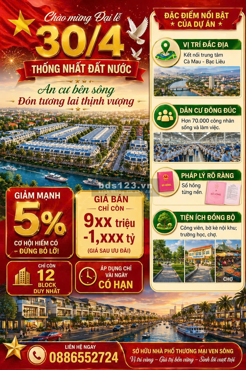 30/4 giảm sâu hơn 5%+quà tặng 2 chỉ Vàng 24K ưu đãi