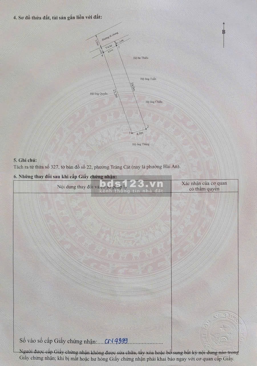ĐẤT ĐẸP 93,9m mặt đường 5m TRÀNG CÁT CHO QUÝ KH