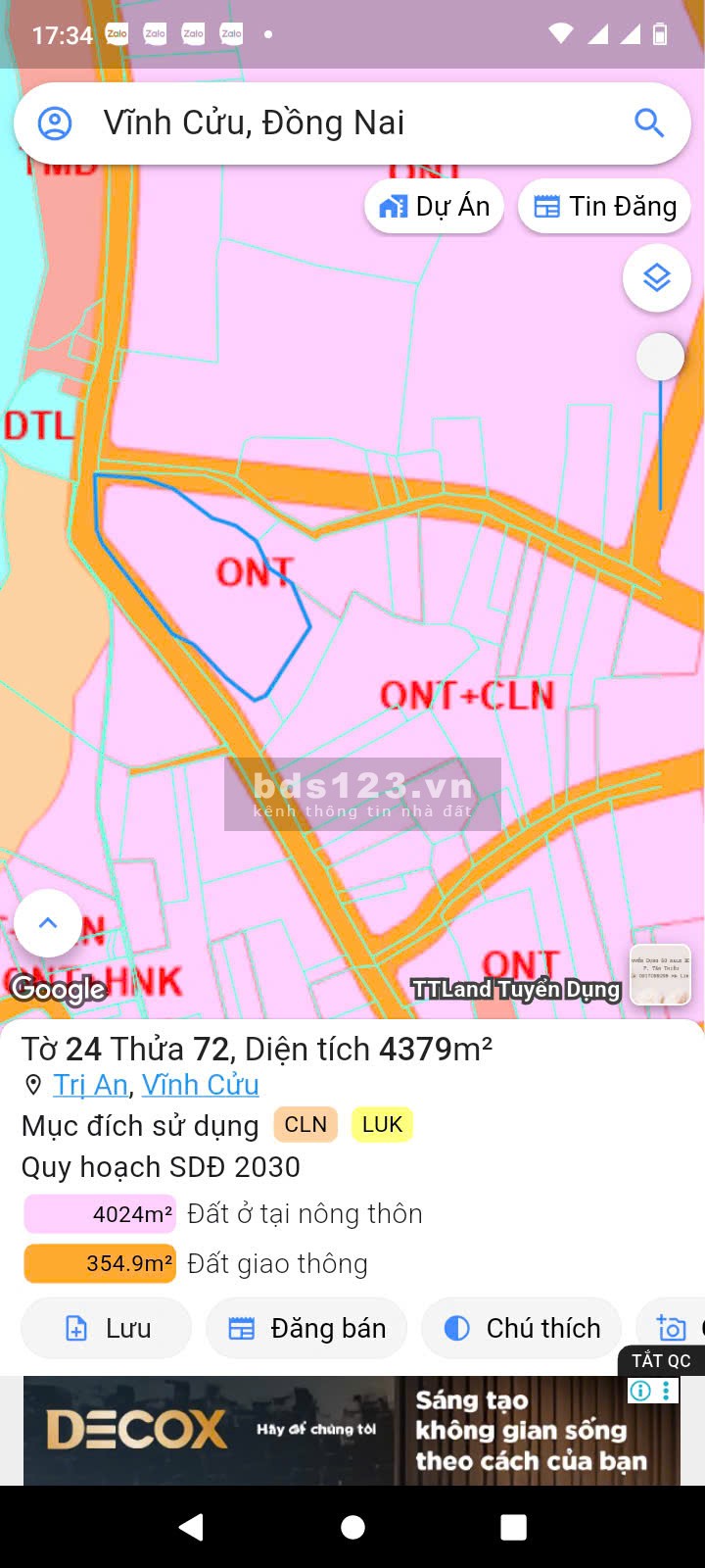 Đất nghỉ dưỡng – kinh doanh dịch vụ – homestay Trị An Đồng Nai – 6000m2 – phân lô tách thửa