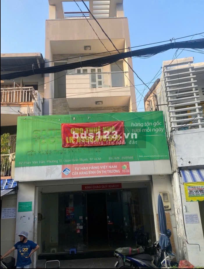 Cho thuê nhà MT 3 lầu 112 Phan Văn Hân P17 Bình Thạnh tiện kinh doanh