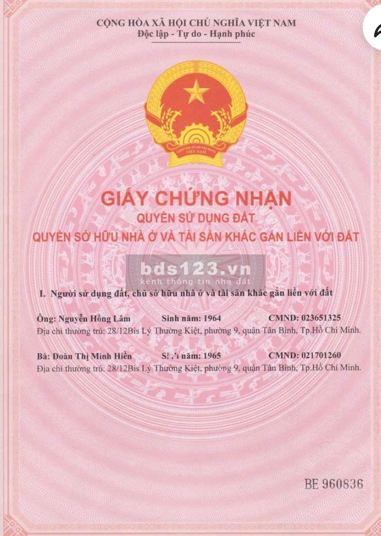 Bán nhà 4 tầng số 100 Thiên Phước P9 Tân Bình vị trí siêu…
