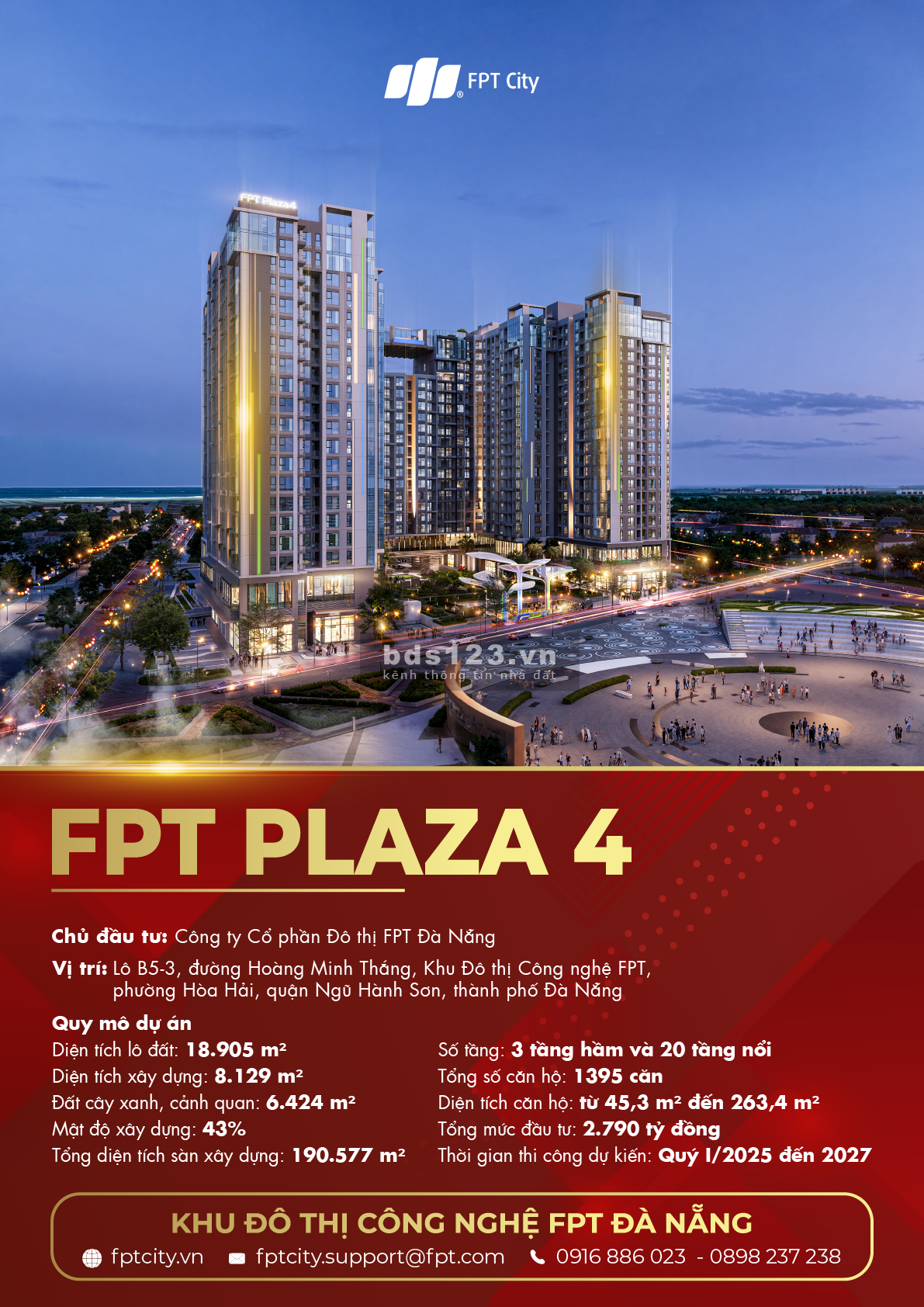 Chính chủ cắt lỗ căn FPT Plaza 4 S-18.28 hướng nam View sông +…