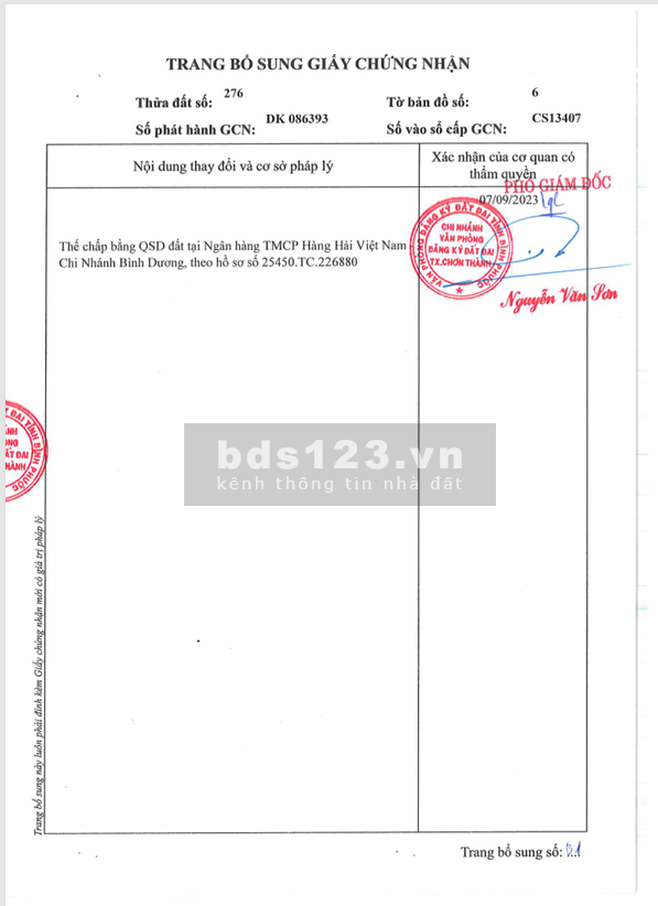 Bán 2 thửa đất QSDĐ số 276, 278 Nha Bích, Đồng Nai