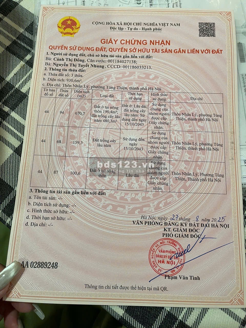 Bán 100m2 đất Sơn Tây Hà Nội sát đường Vành Đai 5 gần…