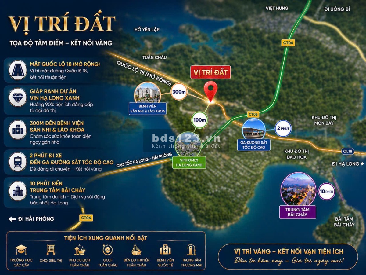  ĐẤT MT QL18 CÁCH VIN HẠ LONG XANH CHỈ 100M GIÁ CHỈ BẰNG 1/3