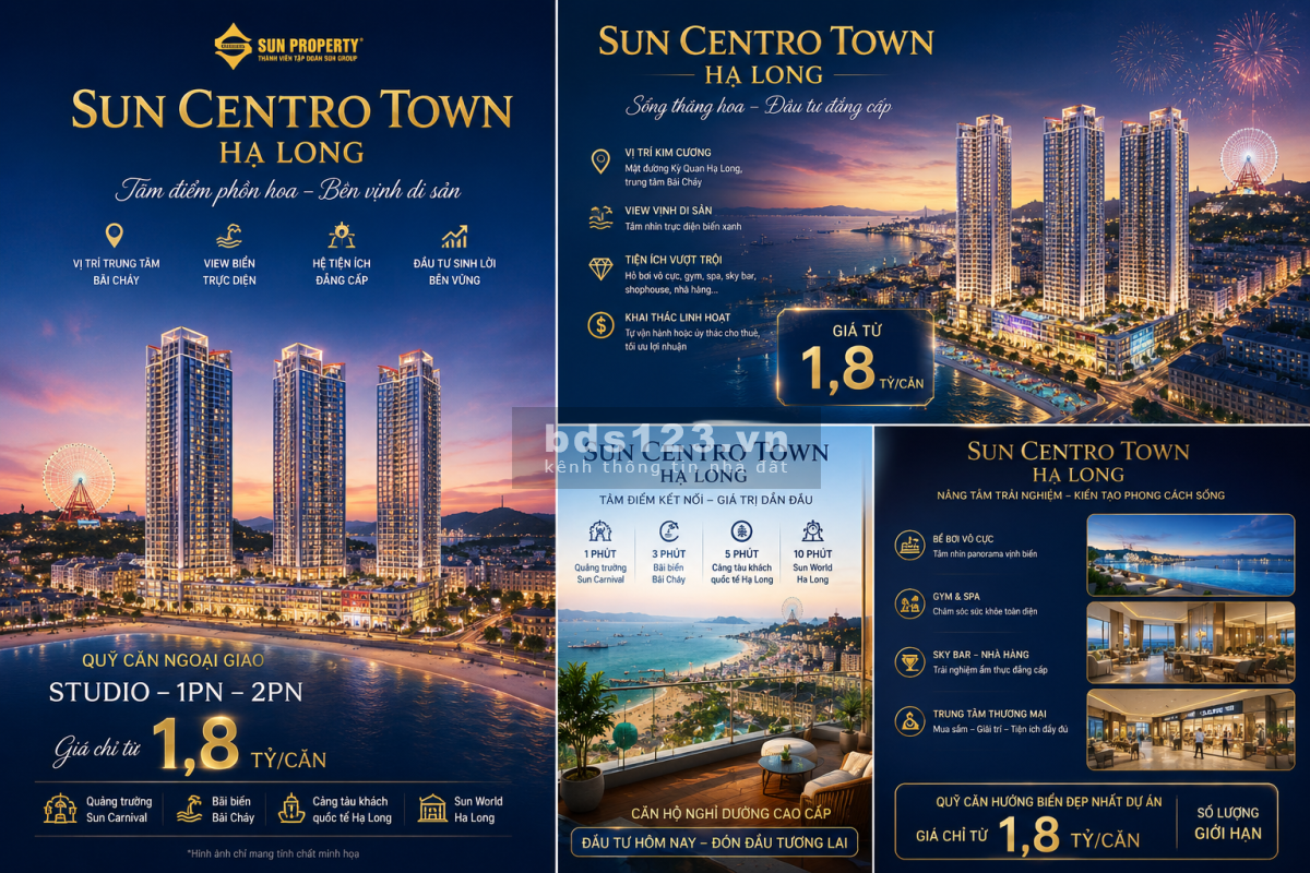  SUN CENTRO TOWN HẠ LONG - CĂN BIỂN GIÁ TỐT 