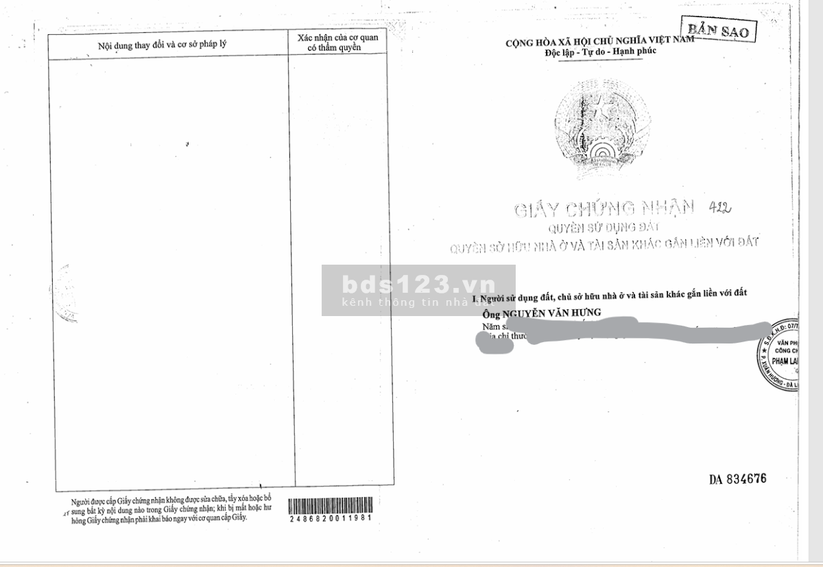 QSDĐ: 421, 422, 423 TBĐ số: 8, TT.Nam Ban, H.Lâm Hà, T.Lâm Đồng…