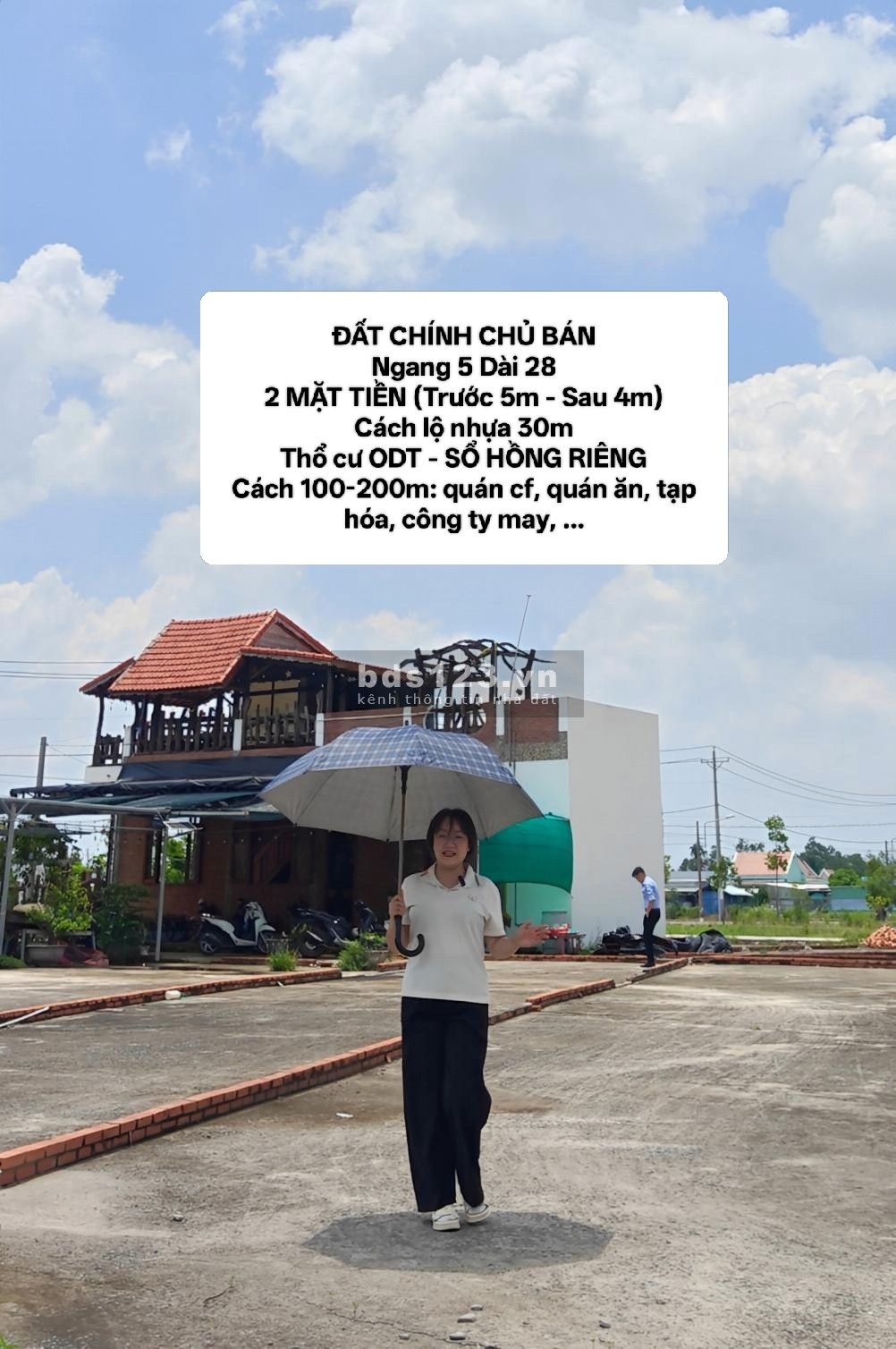 Bán đất thổ 2 mặt tiền đường, diện tích 5X25, cách Quốc Lộ 50 Chợ Cần Đước 450m