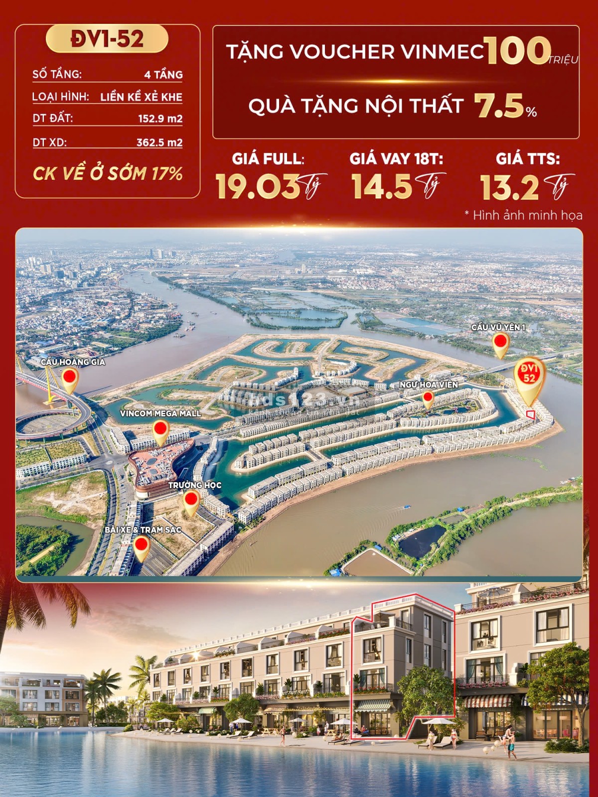 Bán liền kề view biển DV1-52 Vinhomes Vũ Yên. ️ 0337 193 948