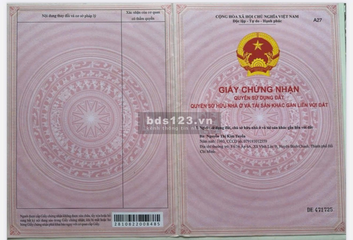 Đất Chính Chủ KDC Hiện Hữu giá chỉ 650tr - Sau Lưng chợ…