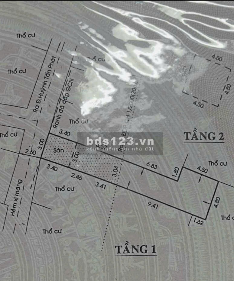 Bán nhà 1 lầu đúc kiên cố Hẻm 1206 Huỳnh Tấn Phát, P. Tân…
