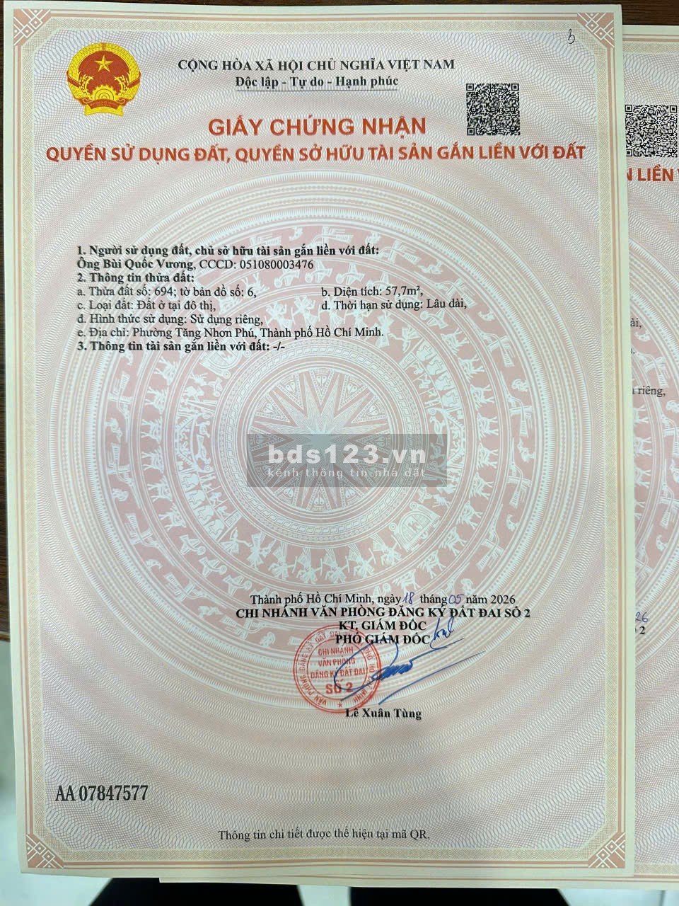 NGAY MAN THIỆN TĂNG NHƠN PHÚ A, HẺM XE HƠI, 64M2, GIÁ 4.8 TỶ.