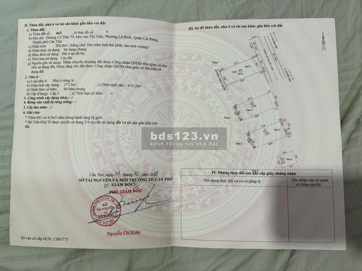 BÁN NHÀ 1 TRỆT 3 LẦU ĐƯỜNG LÊ THÁI TỔ, LÊ BÌNH, CÁI RĂNG,…