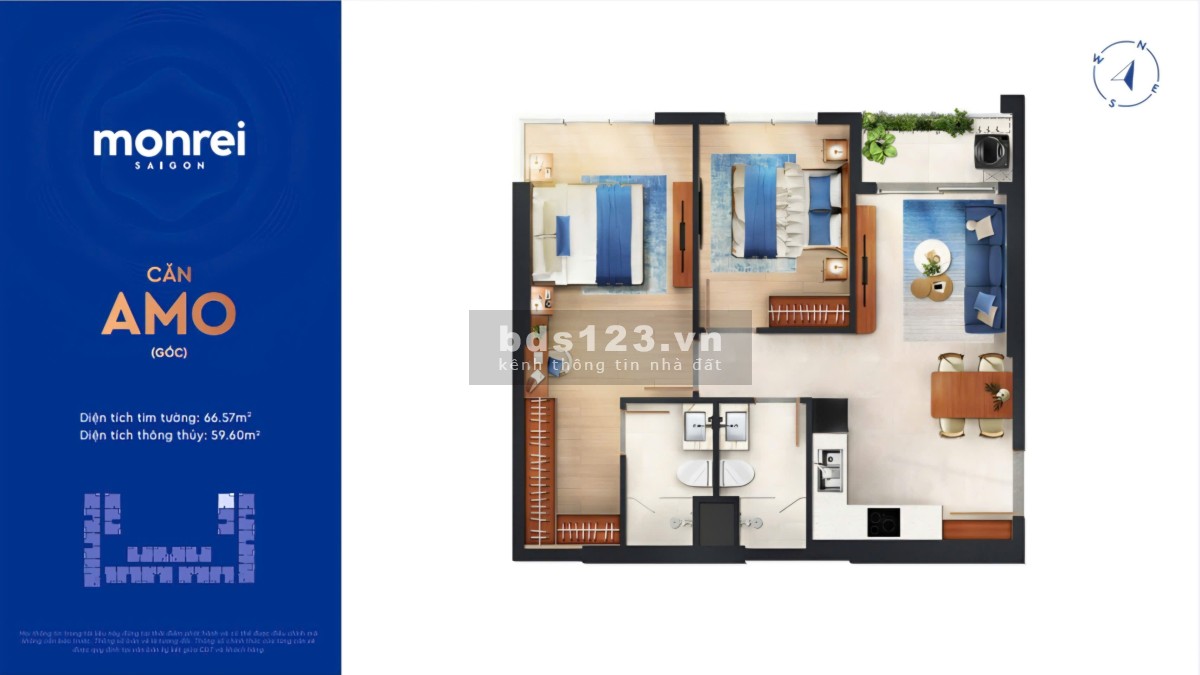 Quỹ căn Stu-2PN-3PN Monrei Sài Gòn - Trả 235 Triệu (15%) HTLS 0%…