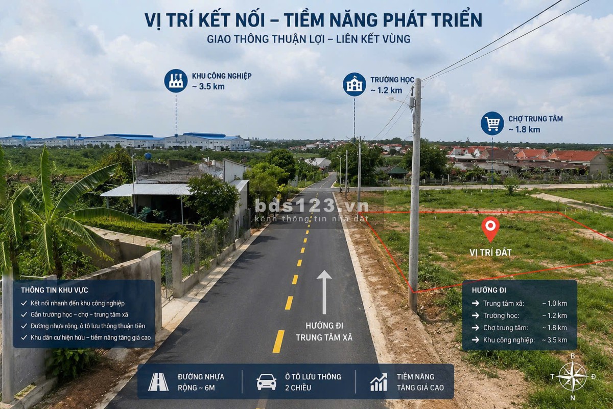 Đất liền kề chợ trường UBND Minh Thạnh Dầu Tiếng