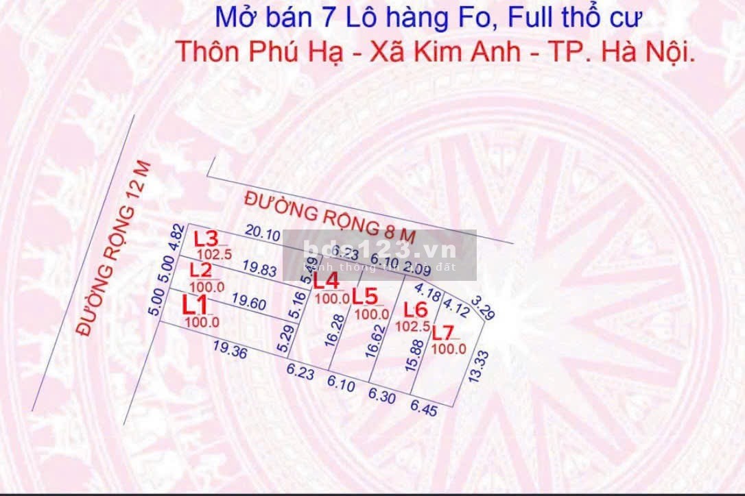 Bán đất nền tại Phú Hạ, Kim Anh, Hà Nội, 2,6 tỷ, 100m2